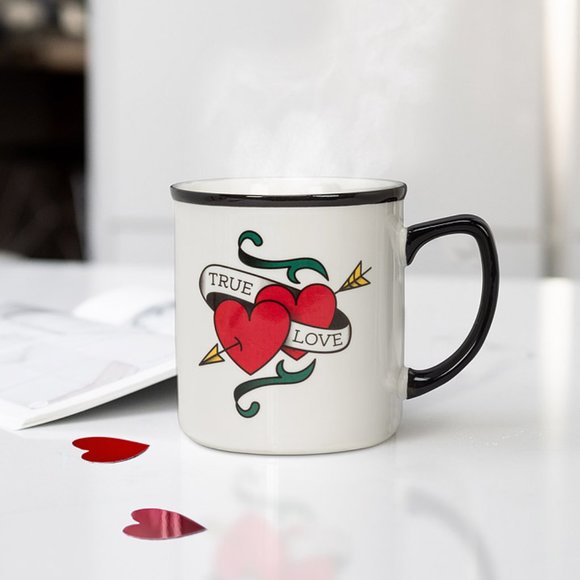 Exclusive "True Love" Old School Tattoo Oversized Mug - Picture 1 of 9